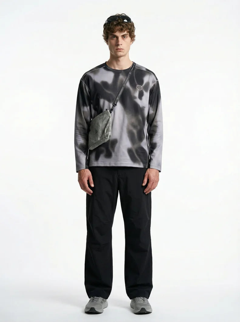 Men's Digital Camo Long-Sleeved T-Shirt: Lightweight, Breathable, Moisture-Wicking—Ideal for Outdoor Sports & Fitness
