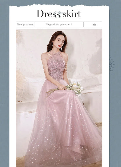 Luxury High Quality Pink Evening Dress 2026 For Prom Birthday Socialite Senior Specical Vestidos Party Dress For Women