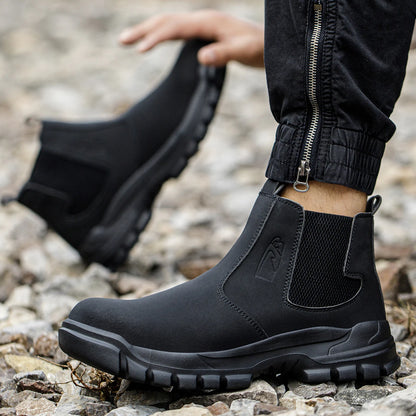 Water Proof Safety Work Shoes For Men Steel Head Leather Boots Male Footwear Indestructible Construction Work Shoes Brown