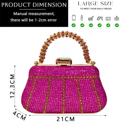 2024 Special Design High Quality Orange Color African Women Shoes and Bag Set with Shinning Crystal for Wedding Party