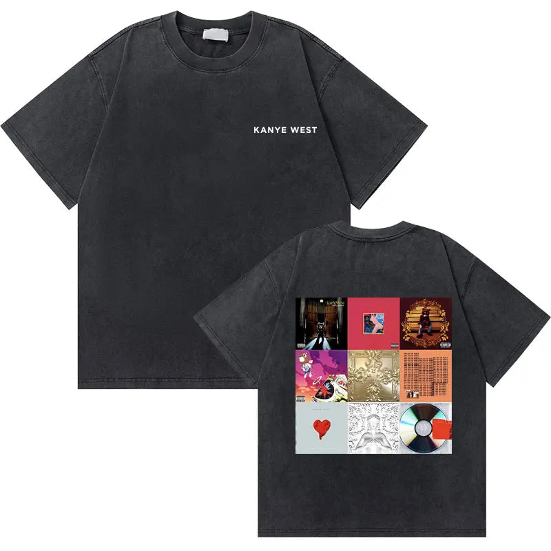 Washed Vintage Rapper Kanye West Graphic T-shirts THE LIFE OF PABLO Cover Print Tshirt Men Hip Hop Fashion Oversized T Shirts