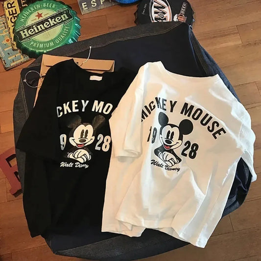 Women T-shirt Autumn 2026 New Korean Version of The Trendy Mickey Short Sleeves T Shirt Female Loose Y2k Clothes Tops Harajuku