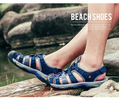 Summer Outdoor Sandals for Men Breathable Hiking Shoes Water Beach Mens Sandals Camping Climbing Aqua Sneaker