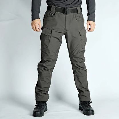 2024 City Cargo Pants Men Winter Tactical Fleece Sharkskin Warm Trousers Outdoor Waterproof Multi-Pocket Climbing Trekking Pants