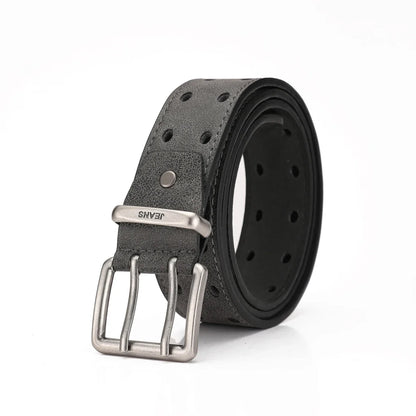 A Western-style PU Leather Belt for Both Men and Women, a Classic and Casual Retro Belt