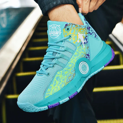 Kids Basketball Shoes Anti-slip High-Top Basketball Combat Boots Boys Girls Cushioned Trainers Children‘s Ankle Support Sneakers