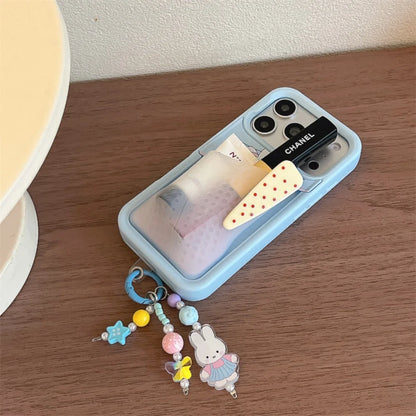 Fashion Cute Miffy Rabbit Kawaii Phone Case for iPhone 16 Pro Max 15 16 17 15 Pro 17 Pro Cover With Card Holder Charm Cases Capa