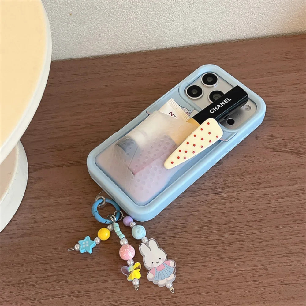 Fashion Cute Miffy Rabbit Kawaii Phone Case for iPhone 16 Pro Max 15 16 17 15 Pro 17 Pro Cover With Card Holder Charm Cases Capa