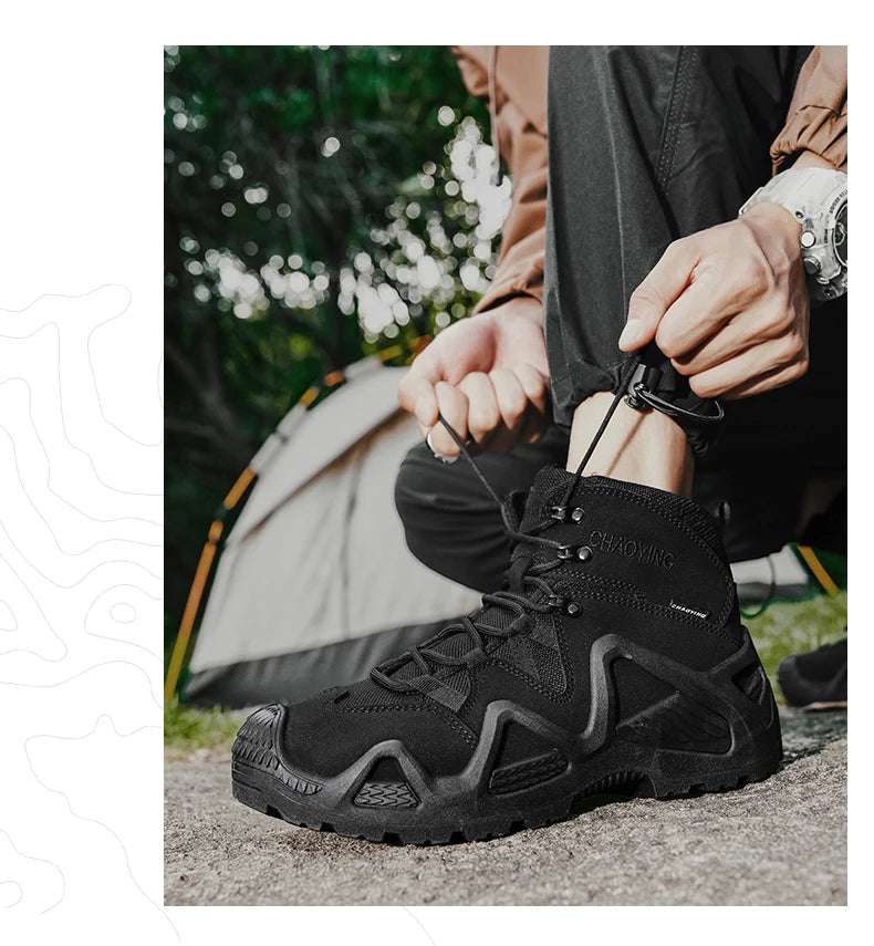 Climbing Hiking Shoes Ankle Men Outdoor Boots Men Tactical Boots Army Boots Mens Military Desert Waterproof Work Safety Shoes