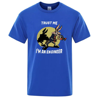 Men's Trust Me Im An Engineer T-shirt, Pure Cotton Vintage T-shirt, 2026 New Men's Cotton Tshirt ,men's Sports T-shirt