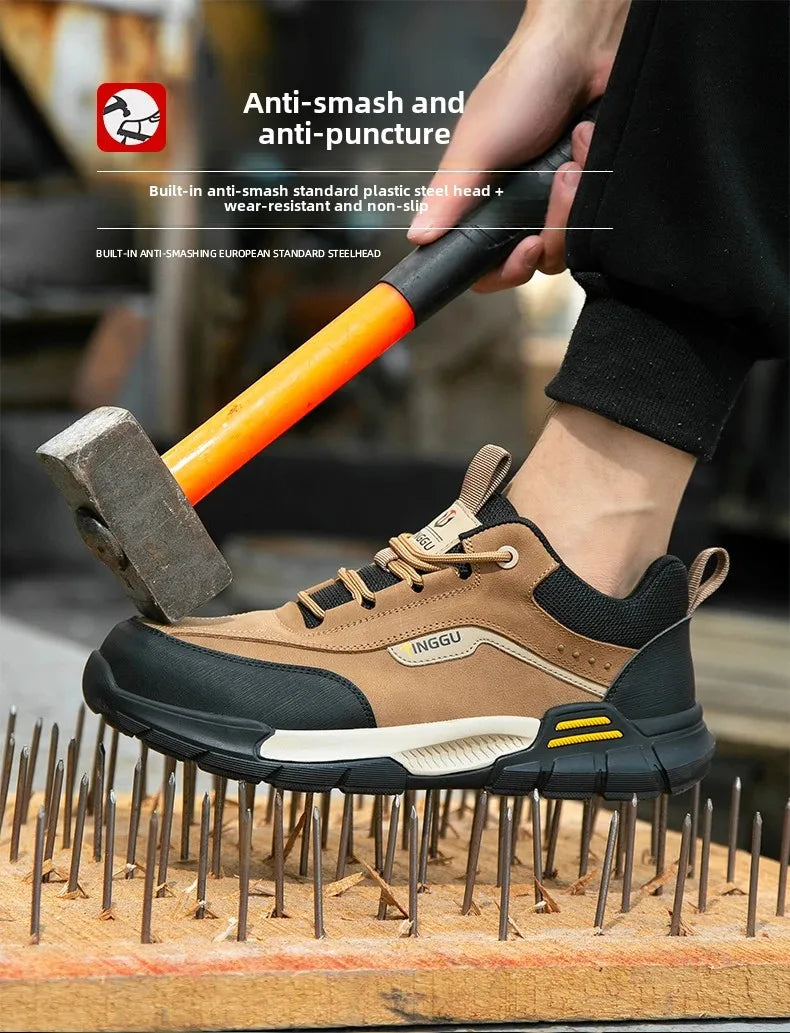 New Fashion 2025 Genuine Leather Insulation 10KV Work Safety Shoes Indestructible Multifunctional Sneakers Waterproof Male Boots