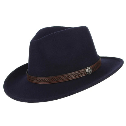 Autumn Winter Western Cowboy Hat for Men Women Wide Brim Fedora Jazz Hats Cowgirl Hat with Belt