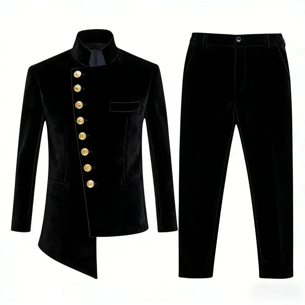 New African Boys Suits 2 Pieces Birthday Party Wear Long Sleeved Slim Fit Suit Set Wedding Guest Clothes Plus Size Tuxedo 2-20T