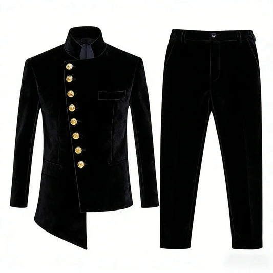 New African Boys Suits 2 Pieces Birthday Party Wear Long Sleeved Slim Fit Suit Set Wedding Guest Clothes Plus Size Tuxedo 2-20T