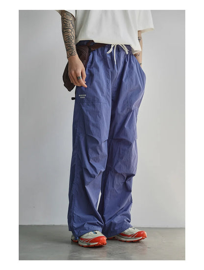 Men's Summer Outdoor Quick Dry Pants Loose Straight Leg Joggers Casual Hiking Trousers Unisex Breathable Streetwear Asian Size