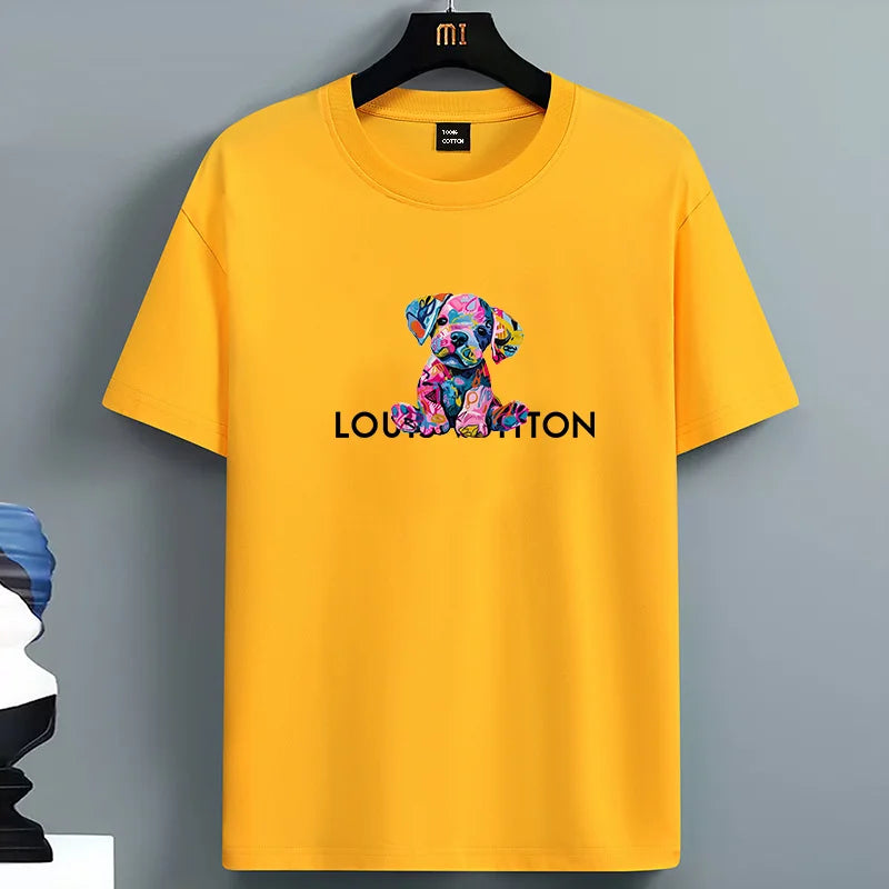 Luxury PrintT-shirts for Men High Quality 100% Cotton O-neck Short Sleeved Summer Daily Casual Sports Cool Tees City Vibe Tops