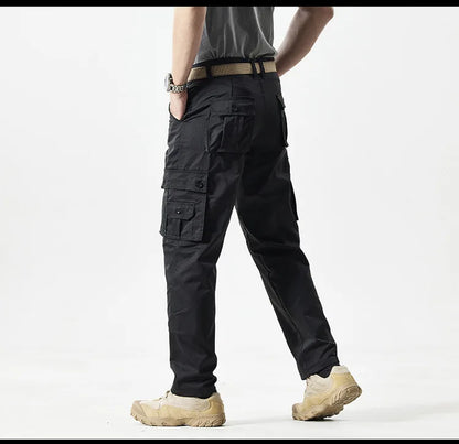 Autumn Work Pants Men Multi-pockets Cargo Trousers Casual Wear-resistant Workwear Spring Straight Pant Outdoor Hiking Trousers