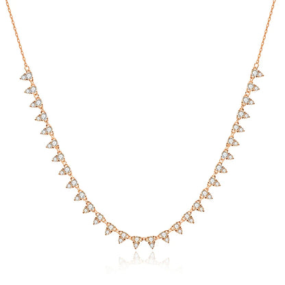 2mm/3mm D Color Moissanite Tennis Necklace s925 Sterling Silver 18inch Chain, Wedding Necklaces for Women Fine Jewelry