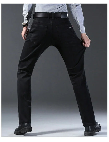Men Classic Advanced Fashion Brand Jeans Jean Homme Man Soft Stretch Black Biker Masculino Denim Trousers Mens Pants Overalls