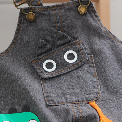 Cute Quality Baby girls Clothes Sets Summer Children's Denim Overalls + Cotton T-Shirt Clothing suits