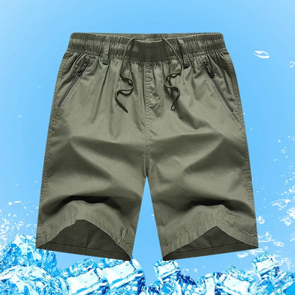 Big Size Men's Casual Shorts Summer Light Weight Shorts Outdoor Sports Cool Breathable Beach Relaxed Fit Cotton Cargo Shorts