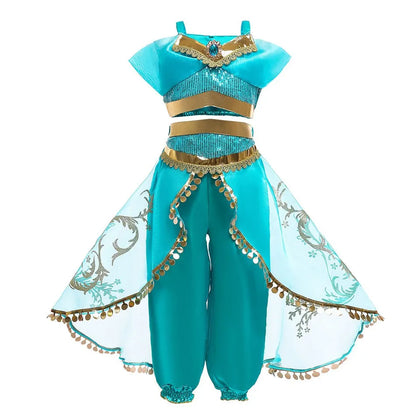 Kids Encanto Mirabel Isabela Dolores Costume Girls Elsa Belle Rapunzel Mermaid Carnival Cosplay Dress Children Princess Clothes