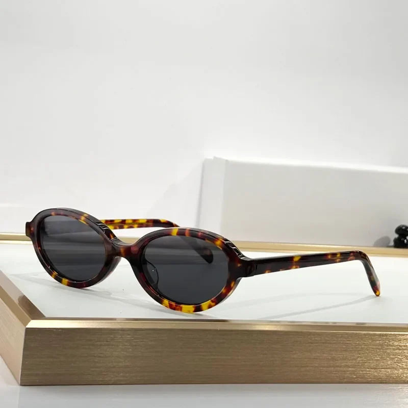 Luxury Small Oval Women's Sunglasses Handmade Acetate High Quality Original Brand Design UV400 Prescription Eyeglasses for Men