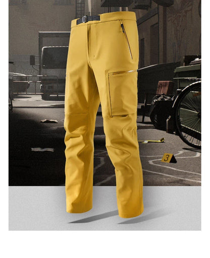 Autumn Hiking Pant Men Waterproof Soft Shell Pant High Elastic Outdoor Cycling Fishing Trousers Multi Pocket Windproof Trousers