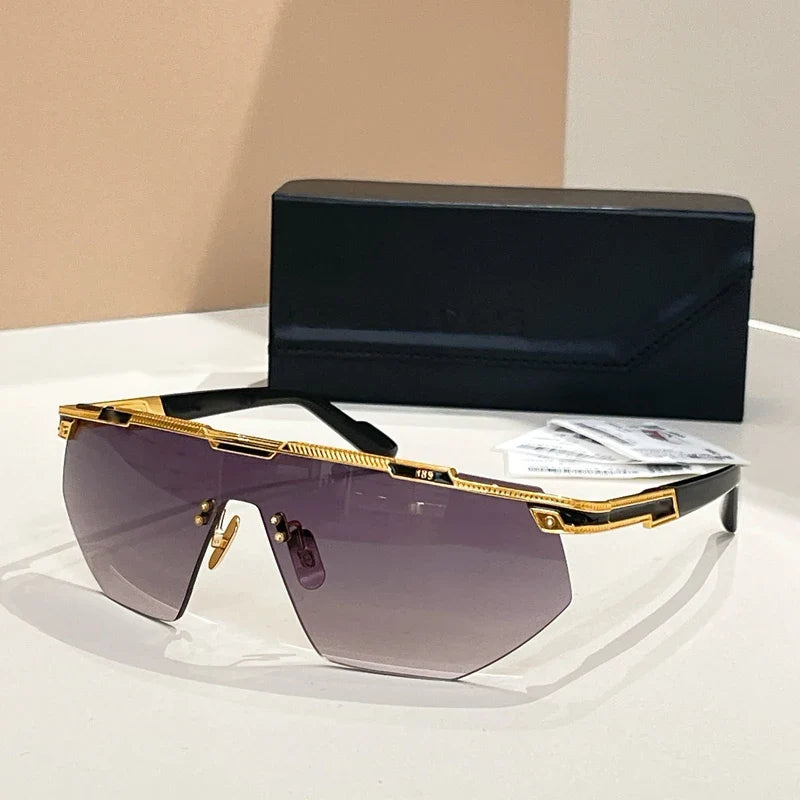 Ins 889 Rimless Luxury Men's Sunglasses Women Iregular Alloy Acetate Top Quality Goggle Designer Fashion Brand UV400 with Case