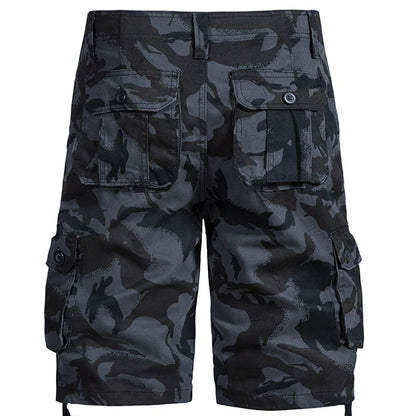 Men's Camo Shorts Summer Casual Half Pants Camouflage Outdoor Sports Short Pants Side Pocket Cotton Breathable Shorts