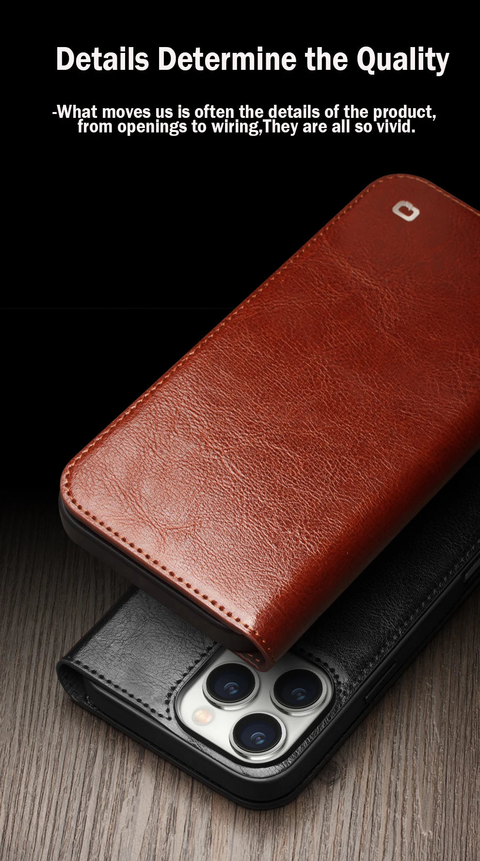 Genuine Leather Flip Case for iPhone16 Pro Max Handmade Cover with Card Slots for iPhone 16 Pro Max/16 15 14 13 12 11Pro