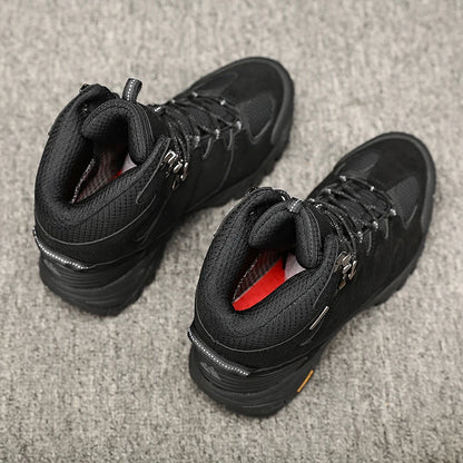 High-Top Men Hiking Boot Winter Outdoor Shoes Lace-Up Non-slip Outdoor Sports Casual Trekking Boots Man Waterproof Suede