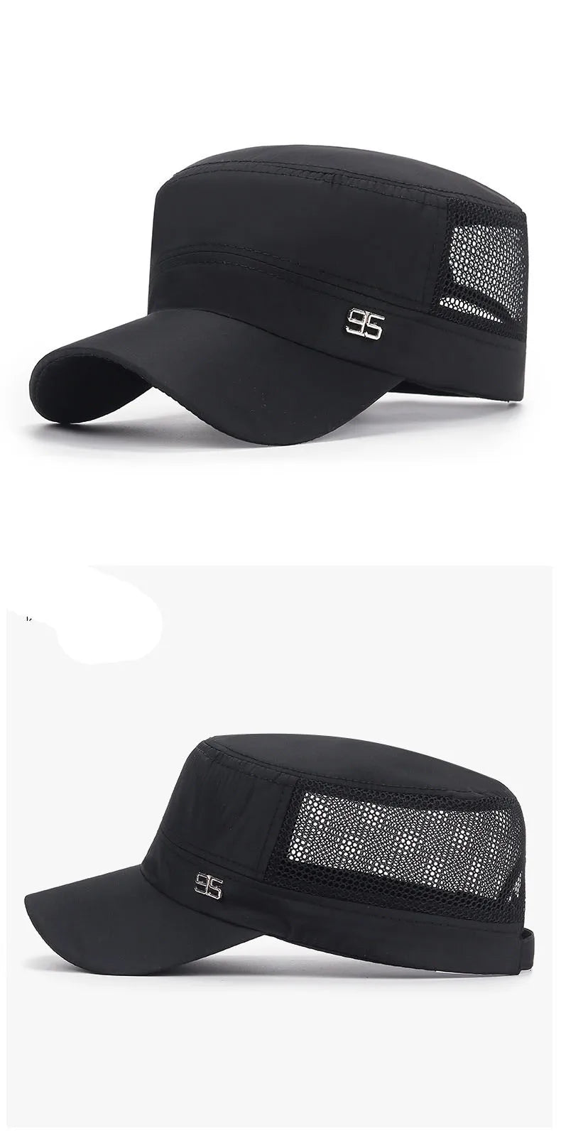 military cap flat top hat men's baseball hat spring summer men's outdoor sunshade mesh hat