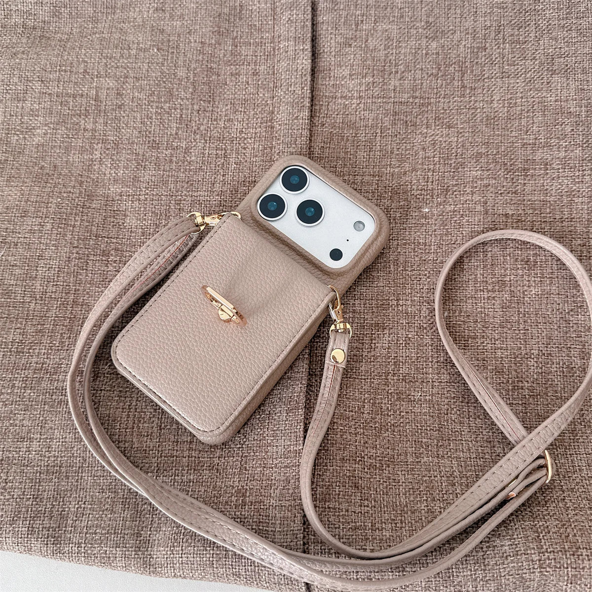 Crossbody Lanyard with Ring Card Holder Make up Mirror Wallet Phone Case for IPhone 17 Air 16E 15 14 Plus 13 12 11 Pro Max Cover