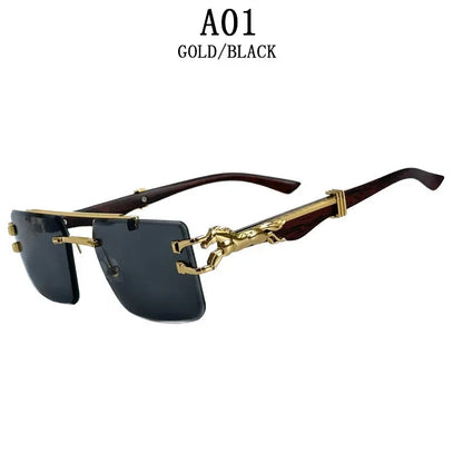 New Retro Rimless Sunglasses For Men Steampunk Sunglasses Women Punk Fashion Glasses Vintage Shades Gafas De Sol Sonnenbrill Sun