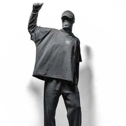 Double Eagle Head Print Vulture Sweatshirts Cotton Cutting Top Casual Loose Long Sleeve Hiphop Street Men Women Kanye Tshirts