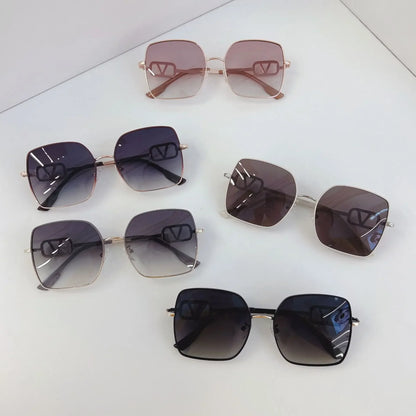 New Fashion Metal Frame Square  Sunglasses for Women Oversized Anti-ultraviolet Polarized Sun Glasses Women's High-end Gafas