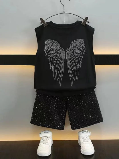Junior Top and Bottom Set Outdoor Clothing Summer Suit for Boy Clothes Children Child Years Boy´s Children's T-shirt From 4 8 12