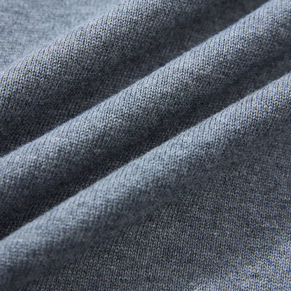 New American Retro Lapel Knitted POLO Shirt Pure Cotton Sweater Pullover Bottoming Casual Sweater Long Sleeve Men