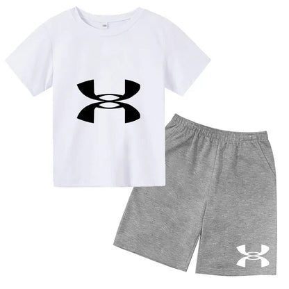 2-13Y Kids Spring & Autumn Casual Cartoon & Letter Print 2-Piece Set Hoodie & Jogging Pants Tracksuit Outfits for Boys & Girls