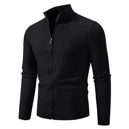 Men's Knit Zipper SweaterCoats Slim Fit Sweaters Stand Collar Fall Winter Cardigan Sweater Jumper Warm Streetwear