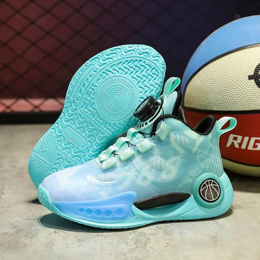 Kids Basketball Shoes Non-slip Breathable Basketball Training Sneakers Boys Girls Athletic Shoes Luminous Children Running Shoes