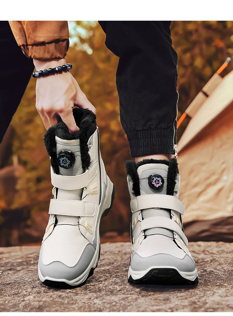 Men's Waterproof Snow Boots Midsole Warm Winter Outdoor Shoes With Slip Resistant Abrasion Resistant Outdoor Boots Men