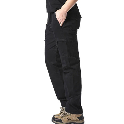 Summer Thin Cotton Overalls Men's Multi-Pocket Loose Large Size Work Pants Spring And Autumn Outdoor Sports Casual Pants