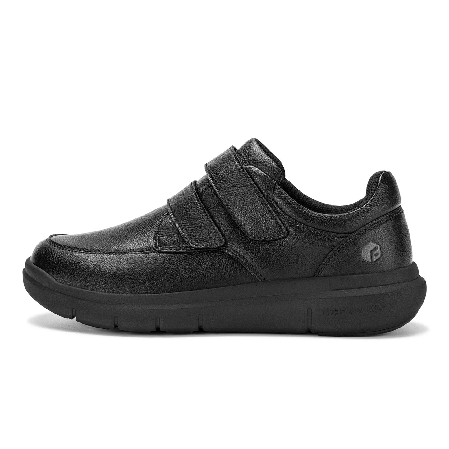 Men'S Wide Walking Shoes Hook And Loop Comfortable Leather Business Shoes Orthopedic Diabetic Shoes For Swollen Feet