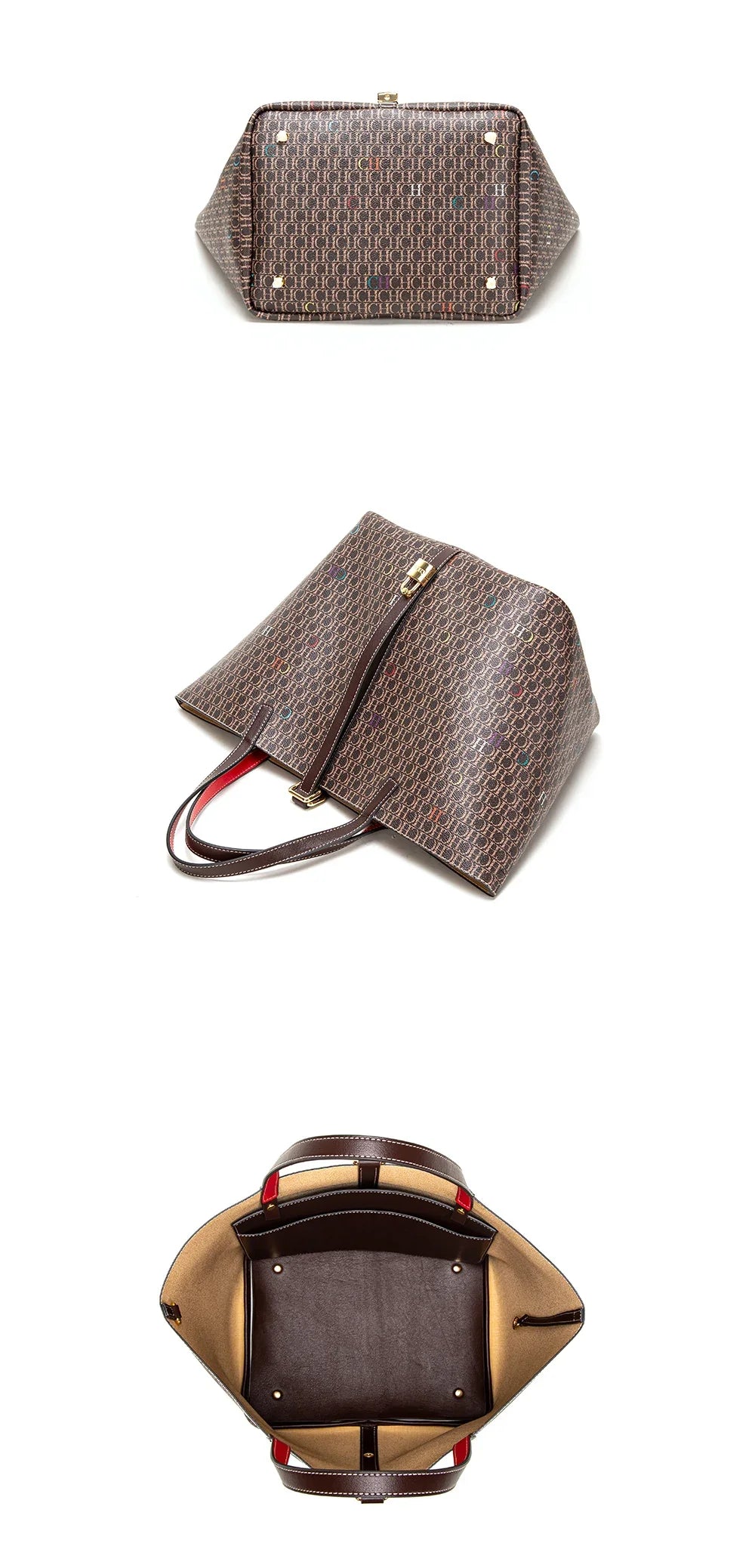 Retro Classic Style Exquisite Workmanship Letters Printing Ladies Multifunctional Handbag Large Capacity Women's Handbag