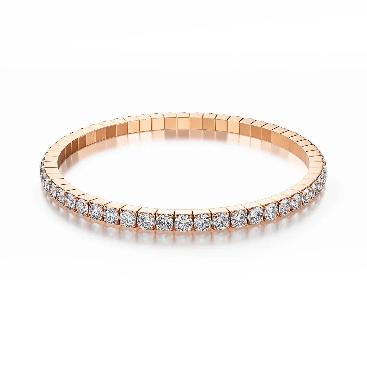 Stretch Rope Moissanite Tennis Bracelet for Women Man 2.5/3.mm Brilliant Cut 925 Sterling Silver Hand Chain Party Jewelry Gifts