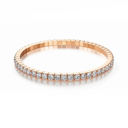 Stretch Rope Moissanite Tennis Bracelet for Women Man 2.5/3.mm Brilliant Cut 925 Sterling Silver Hand Chain Party Jewelry Gifts