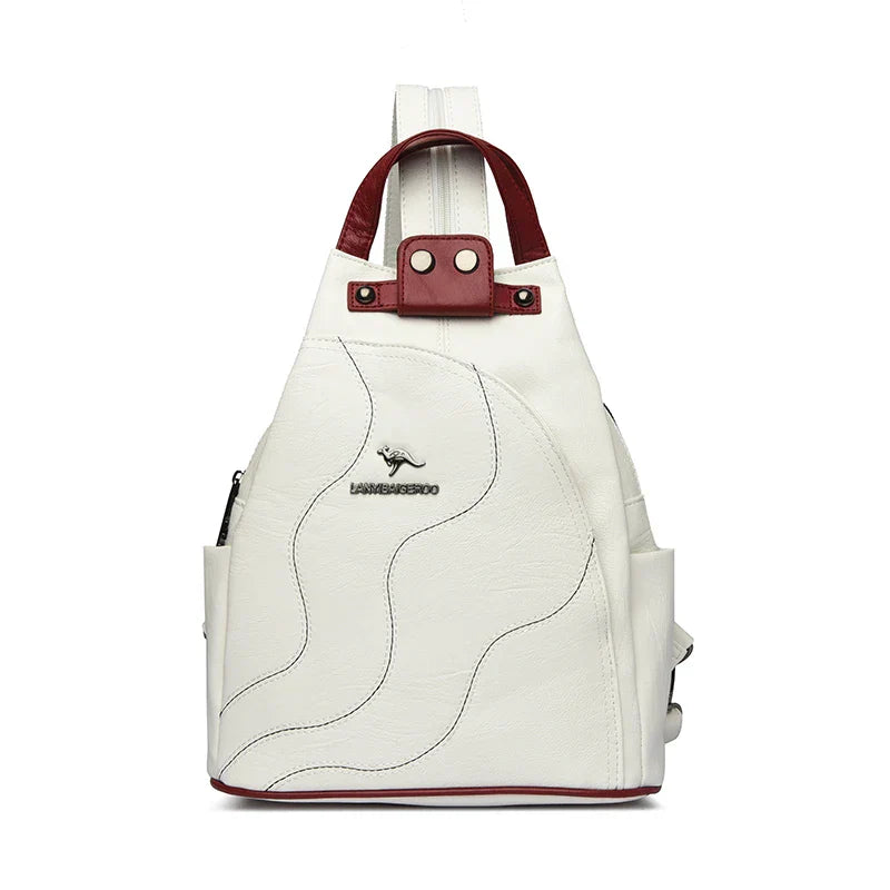 Women Leather Backpacks Zipper Female Chest Bag Travel Back Pack Ladies Bagpack Mochilas School Bags for Teenage Girls Sac A Dos