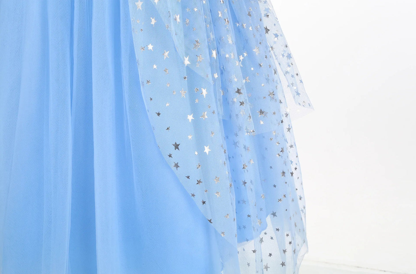 Girl Cinderella Dress Long Sleeve Princess Cosplay Costume Blue Sequin Children Bithday Surprise Kids Ball Gown